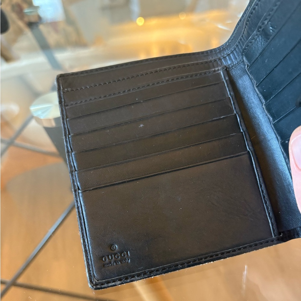 Gucci Jackie Demin Monogram Canvas Bifold Wallet with Vintage Piston Closure - Picture 6 of 13